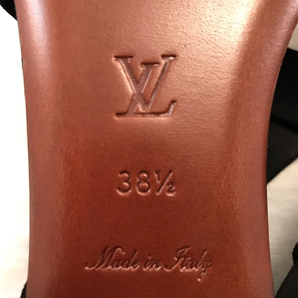 LOUIS VUITTON Golden Hour Suede Flat Sandals Black - Picture 8 of 8